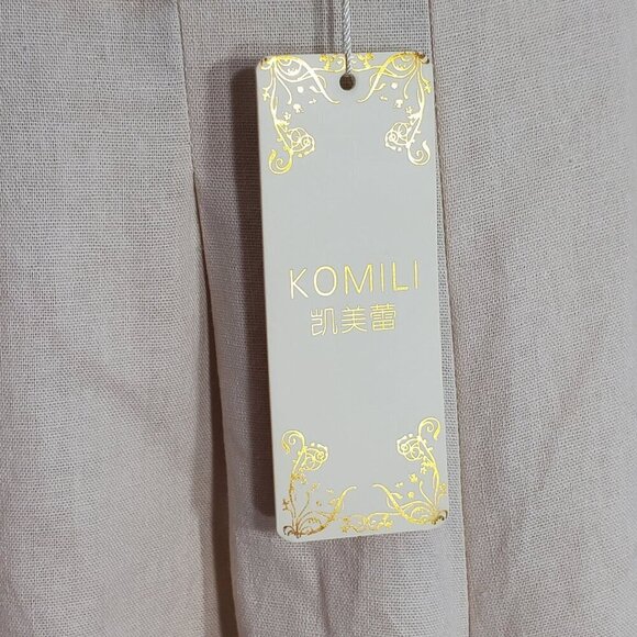 Komili Womens Wide Leg Palazzo Beige Pants Size Asian 2XL Dress Pants - Picture 10 of 12